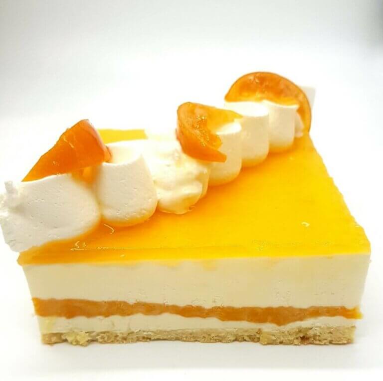gateau soleil de corse à base de mousse de chocolat blanc, clémentines bio corses et mascarpons