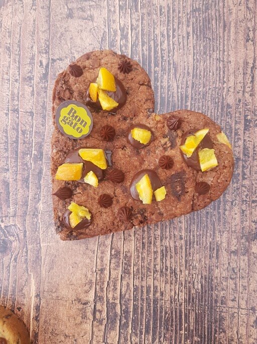 Coeur cookie chocolat et oranges confites